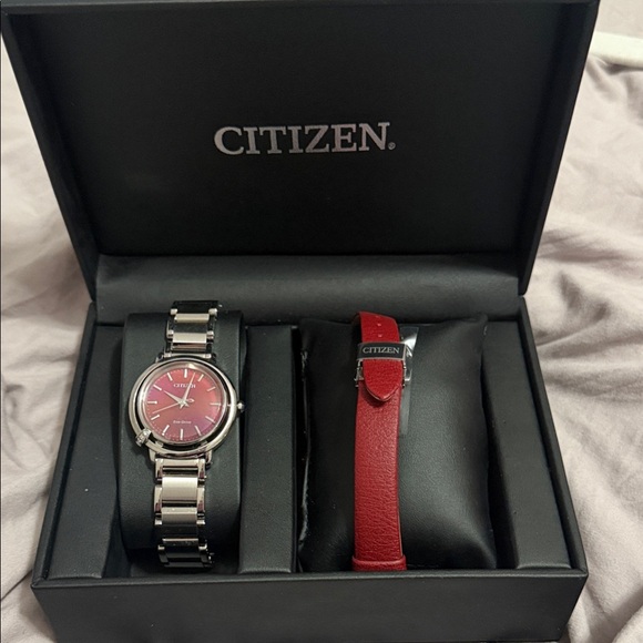 Citizen Women's Watch with Red Dial and Strap
